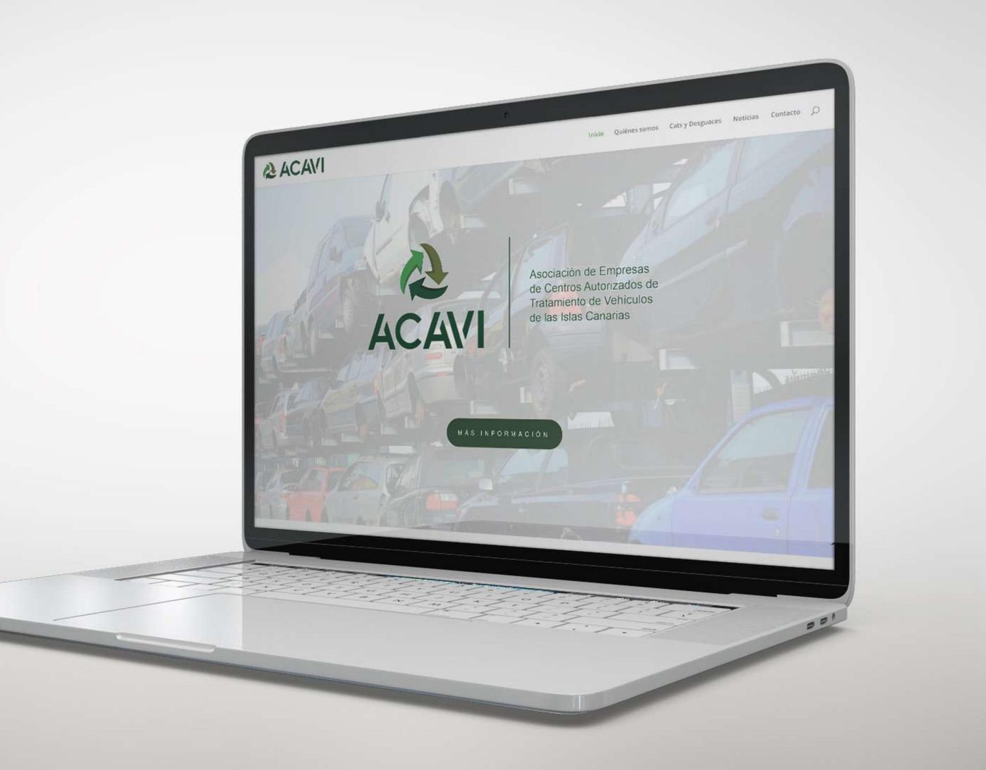 Página web de ACAVI en portátil